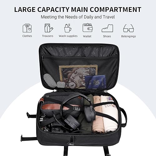 Miniatura 3 de WITZMAN Mochila de viaje de mano para hombre, grande, convertible de 45 litros, ajuste de 17 pulgadas, mochila 3 en 1, para aerolínea aprobada
