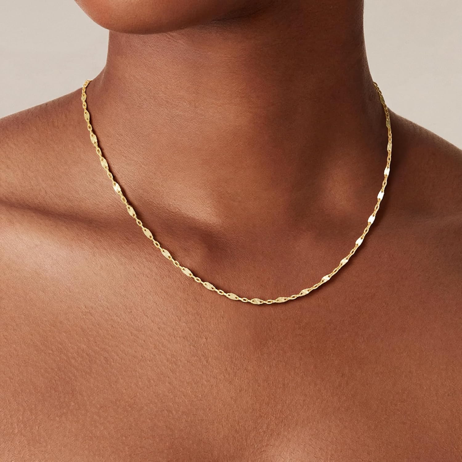 S925 Sterling Silver Lip Chain Necklace for Women - Sterling Silver Lip Chain Necklace Thick Sturdy Colourfast Necklaces Jewelry for Women 16/18/20/22 Inch - Image 4