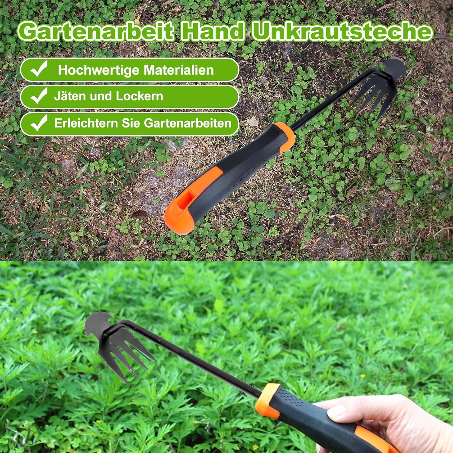 Sarchiatore Manuale A 4 Denti - Estirpatore Erbacce Con Manico In Acciaio Inox - Foto 7