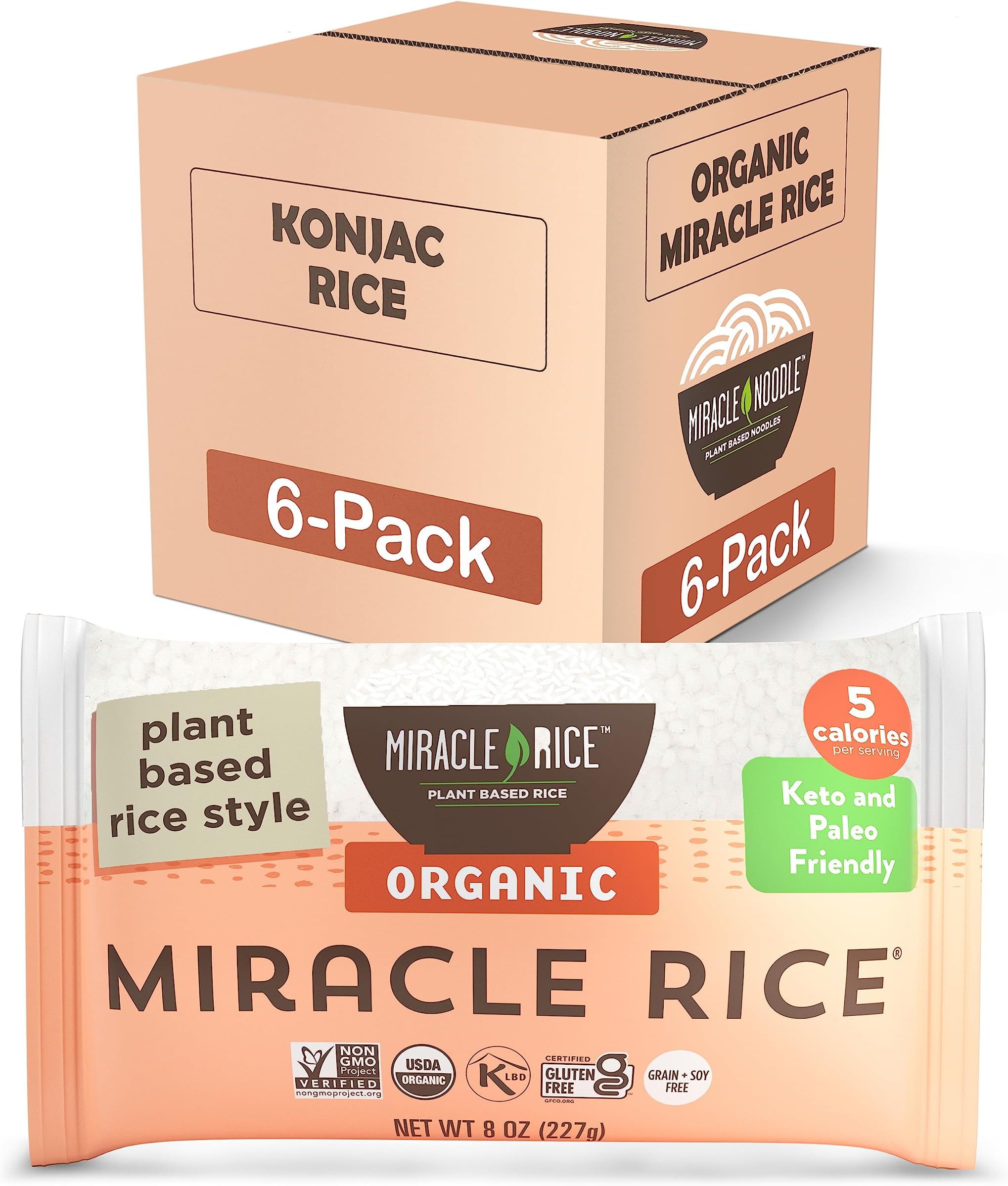Amazon.com: Miracle Noodle Organic Miracle Rice - Konjac Rice, Keto ...