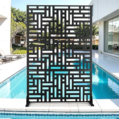Metal Privacy Screen for Outdoor & Indoor Use, Free Standing