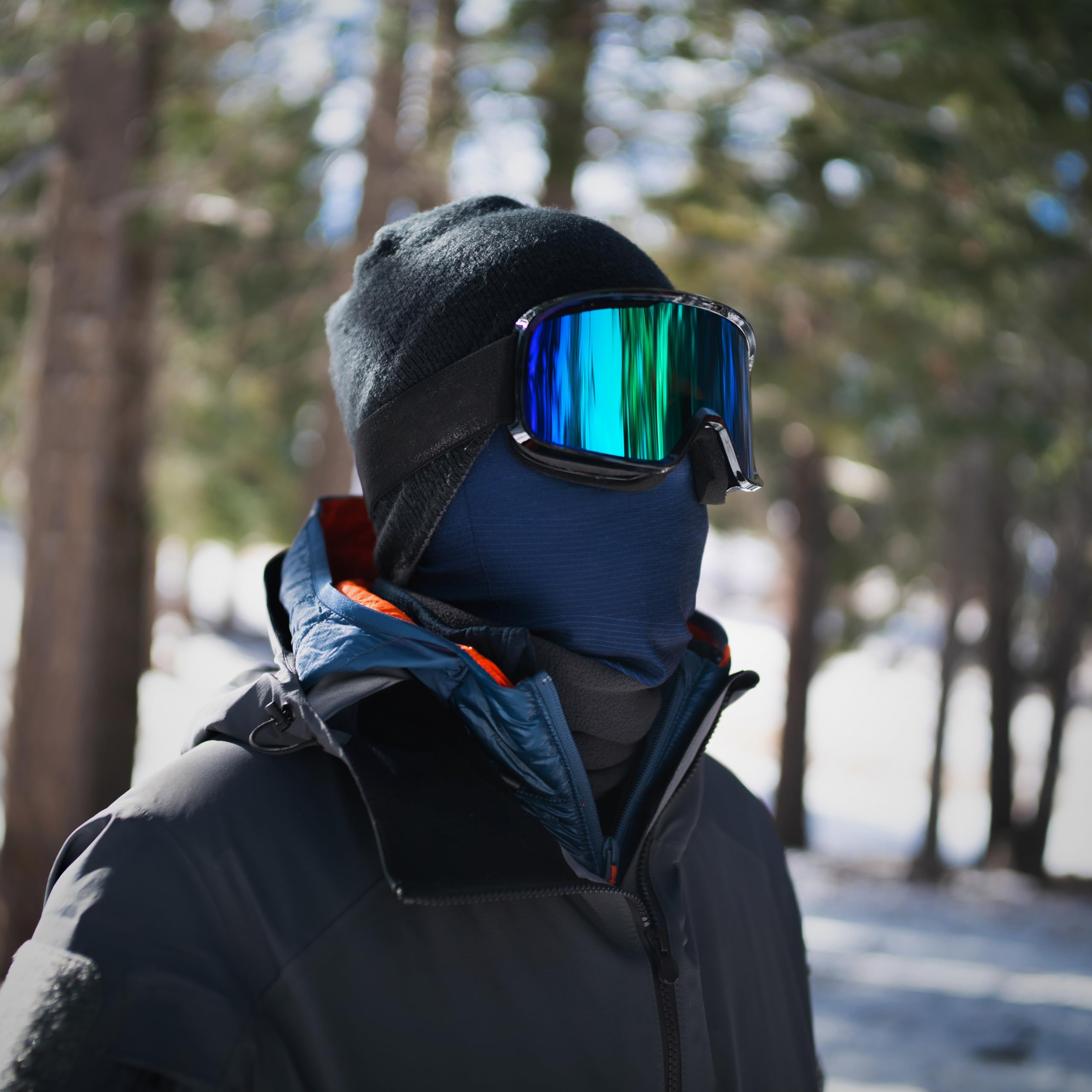 Polaina de cuello de invierno, máscara de esquí, medio pasamontañas, máscara facial transpirable para actividades en clima frío
