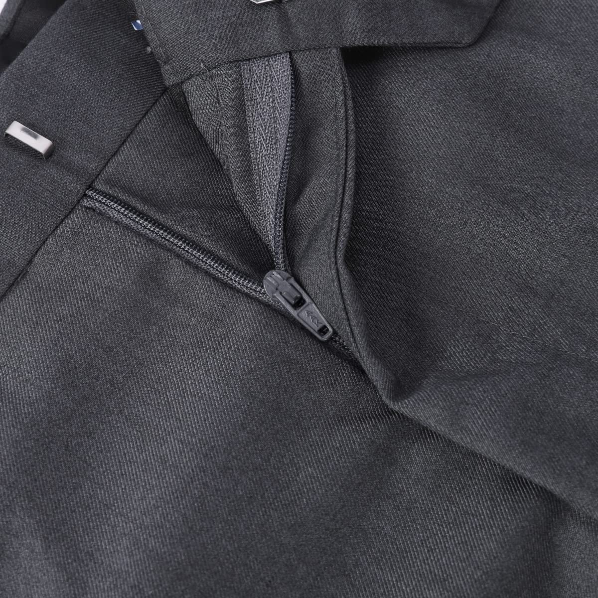 YOUTHUP Abito da Uomo Slim Fit a 3 Pezzi con Risvolto a Scialle Elegante Giacca da Smoking da Sposa con Gilet,Grigio,S