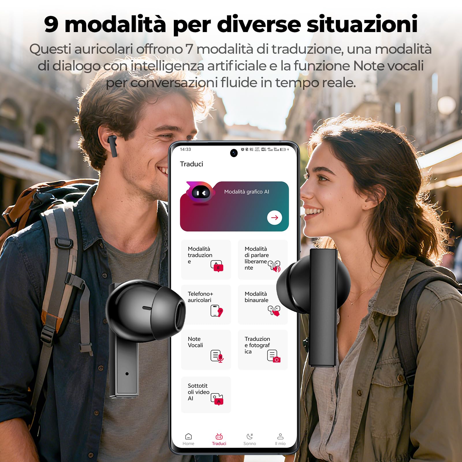 Auricolari Traduttori Istantanei Auricolari Traduzione Simultanea Ne40 AI - 134 Lingue, Bluetooth 6.0, Touchscreen, 48h Autonomia, Per Viaggi E Lavoro Traduzione In Tempo Reale Auricolari Traduttori Istantanei Auricolari Traduzione Simultanea Ne40 AI - 134 Lingue, Bluetooth 6.0, Touchscreen, 48h Autonomia, Per Viaggi E Lavoro Traduzione In Tempo Reale