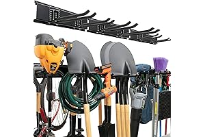 3-Rail Garage Tool Organizer Wall Mount for Stud Spacing Compatibility