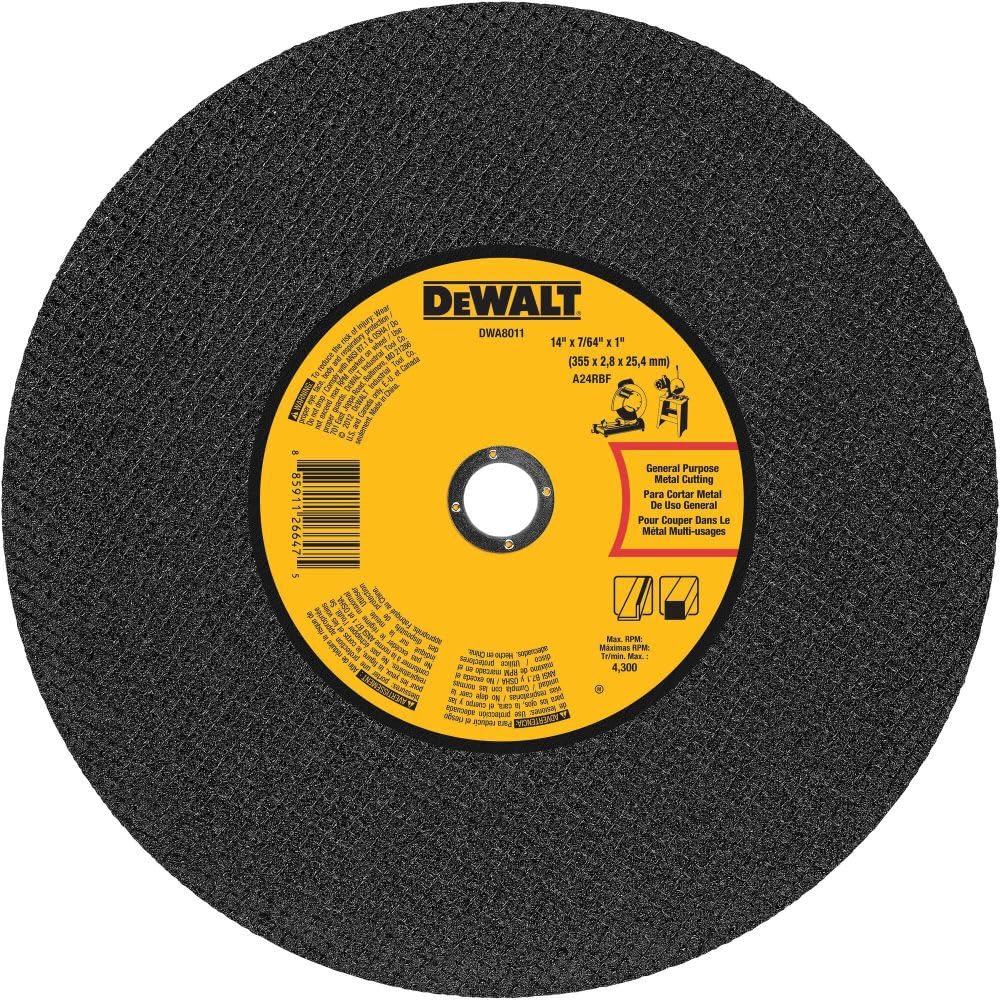 DWA8011 Gen. Purpose Chop Saw Wheel (14-Inch X 7/64-Inch X 1-Inch)