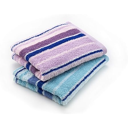 Amazon Kosugizen フェイスタオル やわらかアクアストライプ 34 80 ブルー パープル 2色セット Sv 2559 2bp フェイスタオル ホーム キッチン オンライン通販