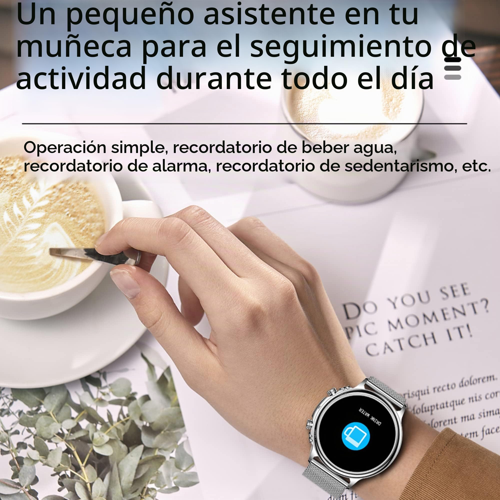 ZPIMY Reloj Inteligente Mujer con Llamada y Whatsapp, 5ATM Impermeable Smartwatch, 1,32" AMOLED Reloj Deportivo Mujer con Monitor Sueño, Oxígeno Sanguíneo, Podómetro, Pulsómetro Android iOS (Plata)