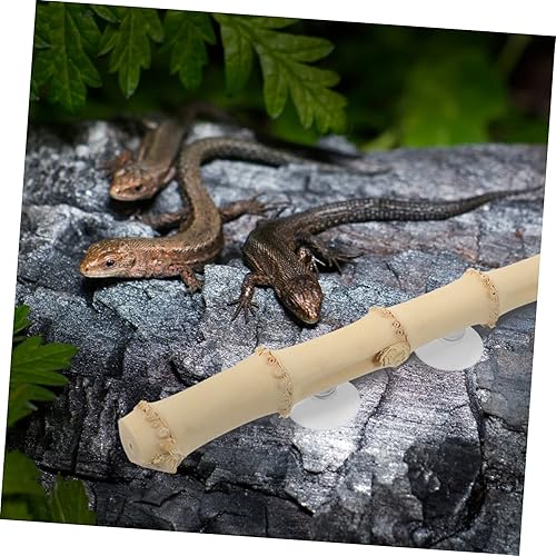 Miniatura 7 de Ipetboom 2 piezas de ventosa de bambú raíz terrario reptil decoración del hogar juguetes de escalada terrario reptil decoración decoración lagarto