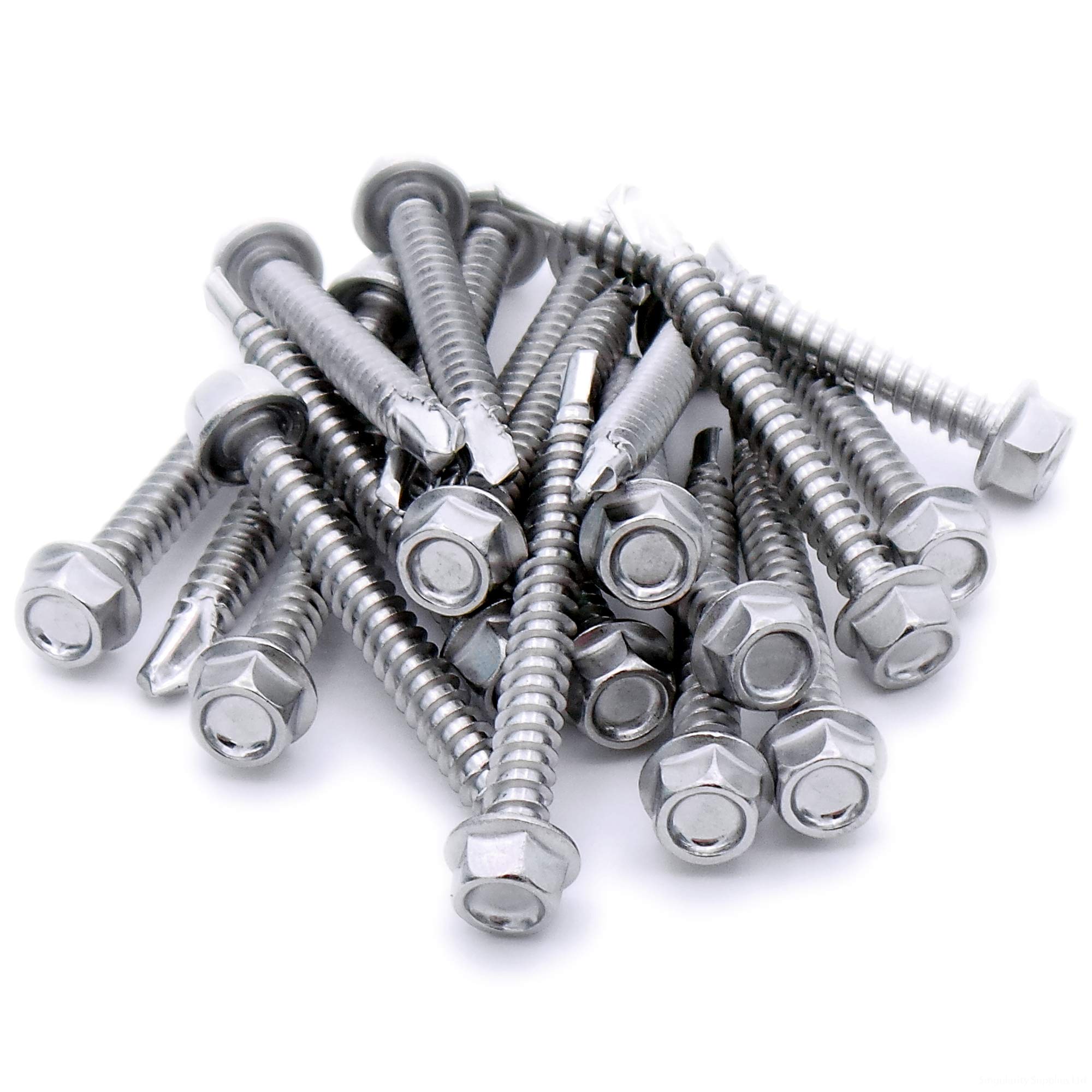 Singularity Supplies No.14 X 1.5 (6.3Mm X 38Mm) Hex Self-Drilling Screw (Flanged) - Stainless Steel (A2) (Pack Of 10)