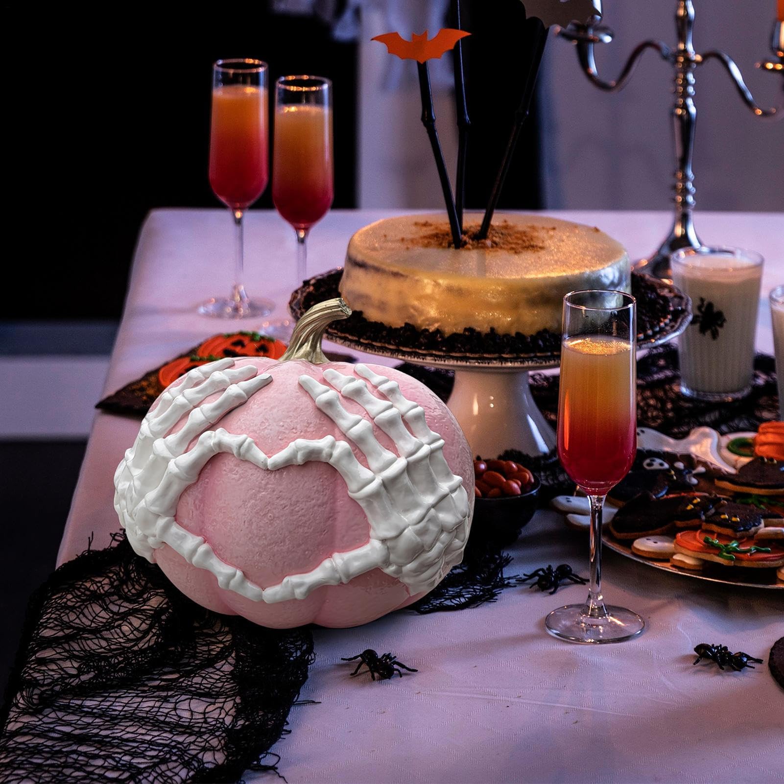 Generisch Kürbisse Zur Halloween Deko Kürbis Skelett Statue