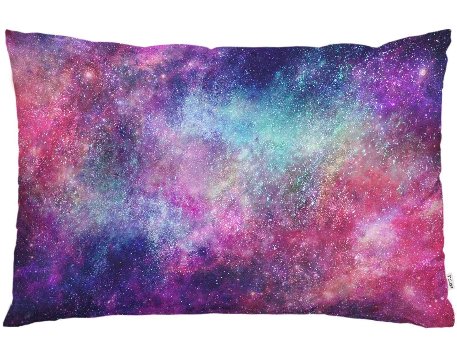 EKOBLA Throw Pillow Cover Space Nebula Universe Pattern Retro Galaxy Tribal Astronomy Theme Cluster Decor Lumbar Pillow Case Cushion for Sofa Couch Bed Standard Queen Size 20x30 Inch