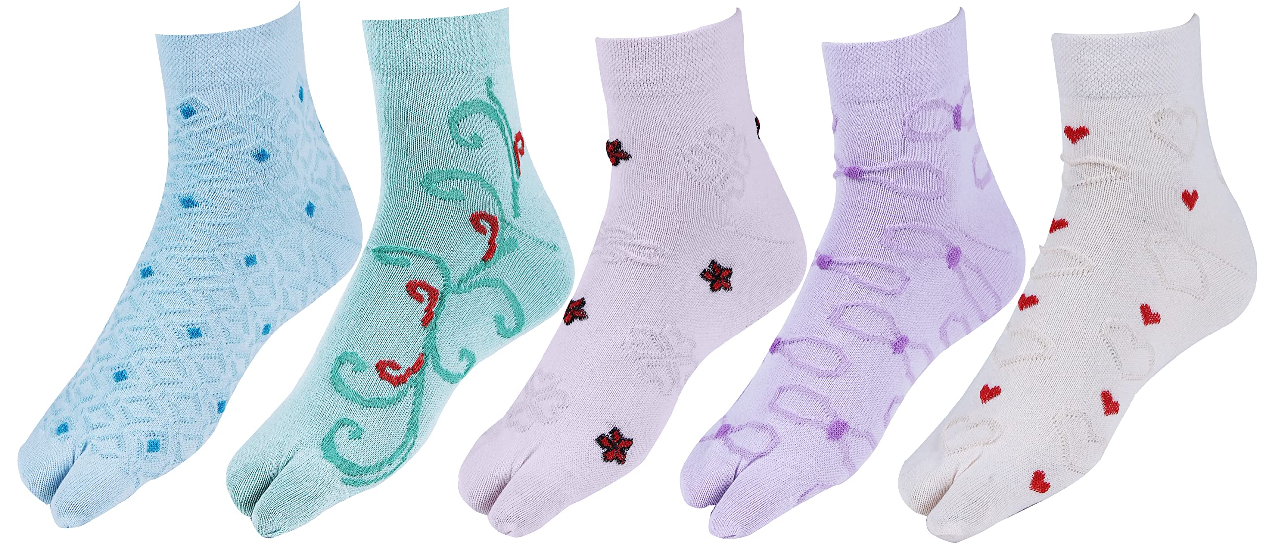 rc. royal class Women's Ankle Self Design Cotton Multicolored Thumb Socks (Pack of 5 Pairs)-picture-35