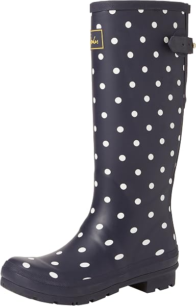Joules Womens Welly Print With Adjustable Back Gusset - Black Metallic Bees - 1