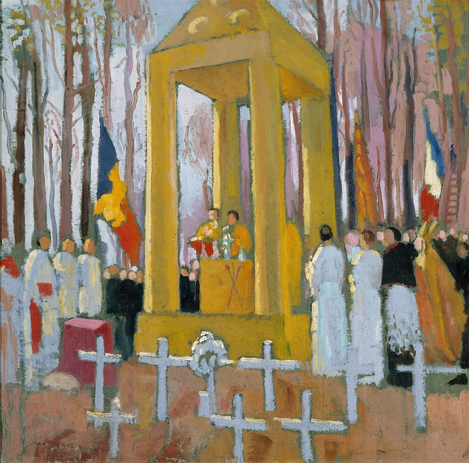 SERENDIPITP Vintage Wall Art Canvas Nordic Poster Canvas Print Picture Mass in Front of the Grave of Ernest Psichari by Maurice Denis Wall Art Poster for Home Decor 60x90cm