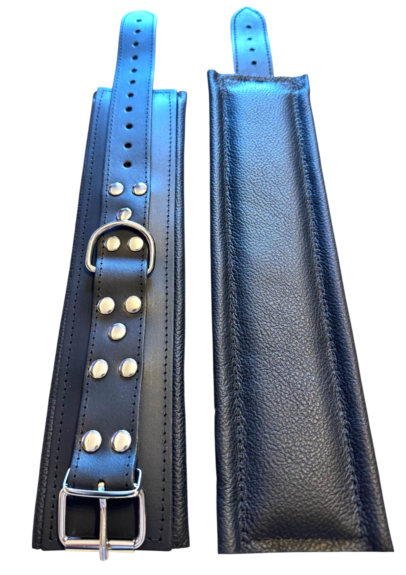 80mm BDSM Bondage Leder Set Handfesseln Fußfesseln Fesselset schwarz