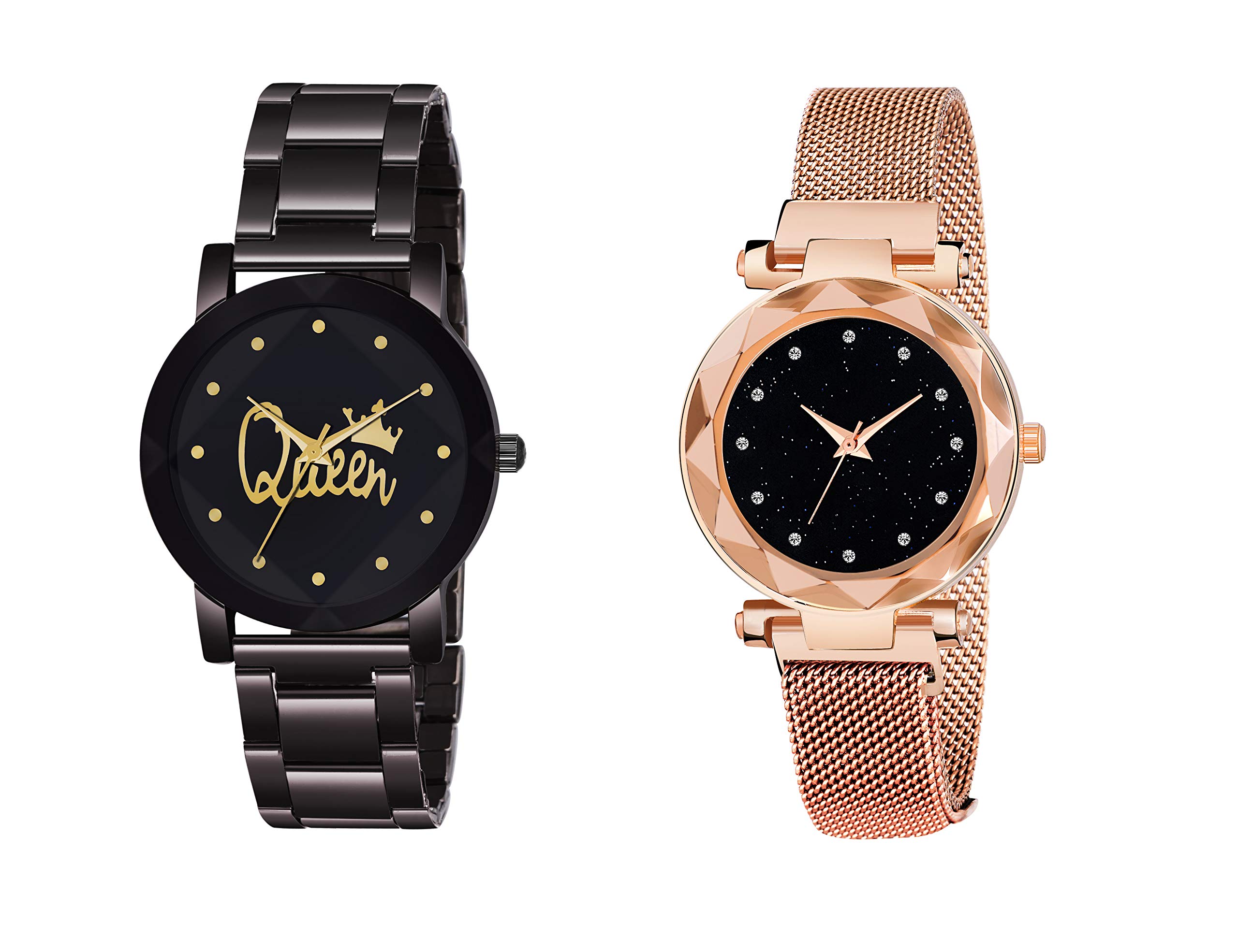 Niyati Nx NX_Crystal-King-BD-Chain-Women and Luxury Mesh Magnet Buckle Starry 12 Daimouns Rosegold Magnet Watch for-Girls (Rosegold) (B085L3KP4Z) Amazon Price History, Amazon Price Tracker