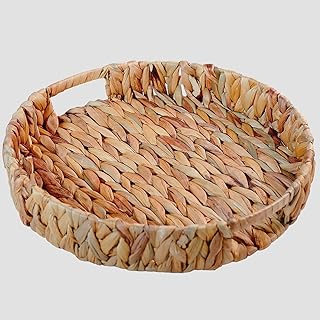 Large Round Water Hyacinth Storage Baskets, Hand-Woven Natural Grass Wea...