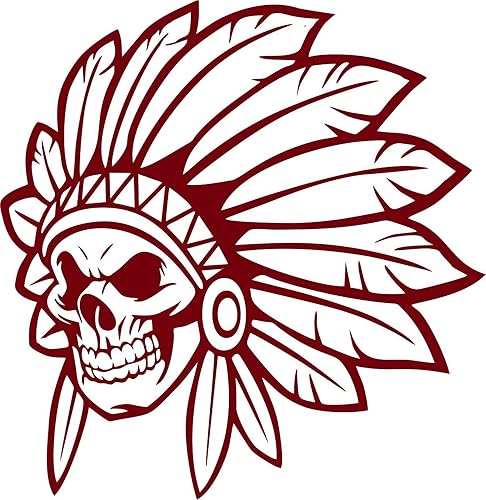 picture Simple Indian Headdress Skull native american indian chief skull face skeleton headdress car truck window vinyl decal sticker