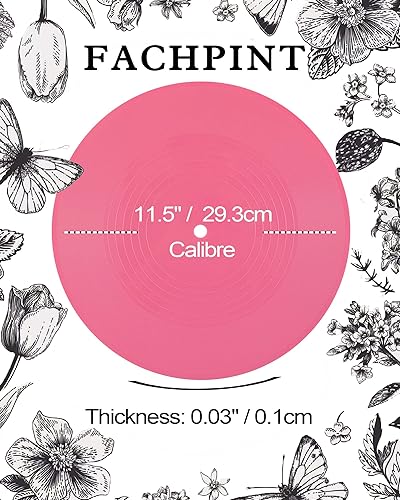 Miniatura 3 de FACHPINT 6 discos rosados para decoración estética de pared, discos de vinilo de 12 pulgadas, discos de vinilo en blanco para graffiti, accesorios