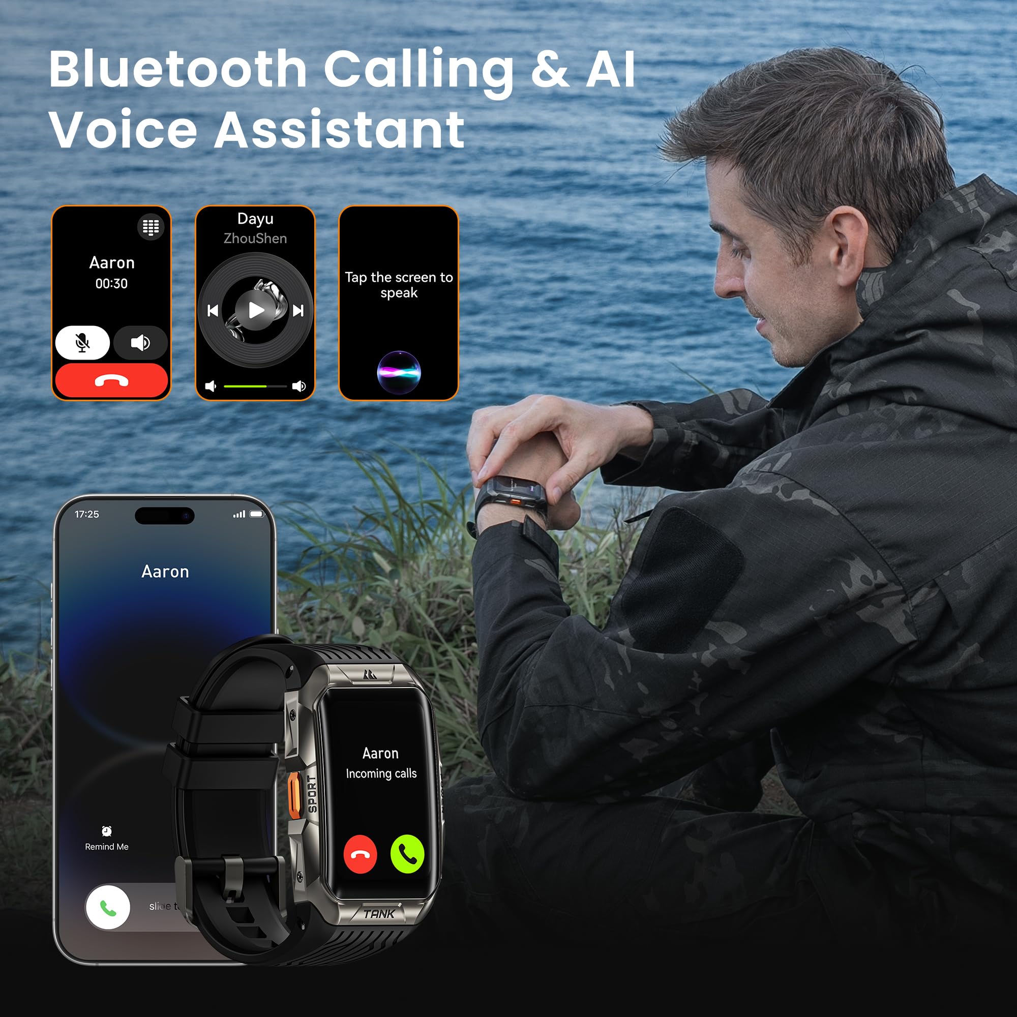 KOSPET Smartwatch Uomo Donna, Cornice Metallica, 1,64”Display AMOLED, TANK X2 Smart Band, Impermeabile 5ATM, 24H Monitoraggio Salute, 170+ Modalità Sport, 200+ Quadranti (Caricatore Type-C)