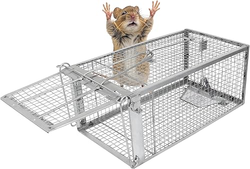 H&amp;B - Trampa para ratas, trampas para ratones, jaula de trampa de animales vivos, 12.76 x 6.6 x 5.2 pulgadas, funciona para interiores y exteriores,