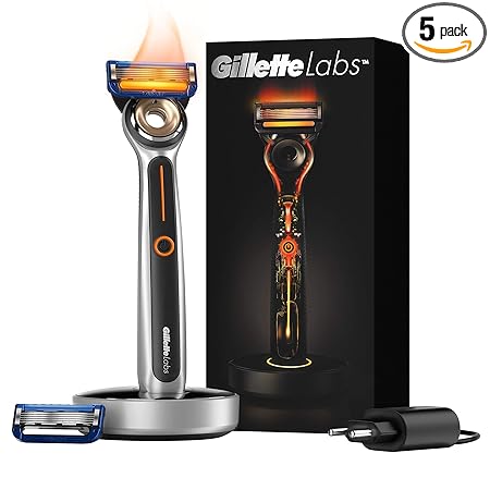 Gillette Labs Heated Razor Starter Kit Razor + Magnetic Charging Dock (Worlds Best Shaving Innovation)