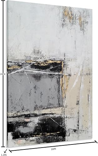 Miniatura 10 de Yihui Arts Arte abstracto para pared, pintura cuadrada pintada a mano para oficina, pasillo, decoración de chimenea con impresionantes ilustraciones