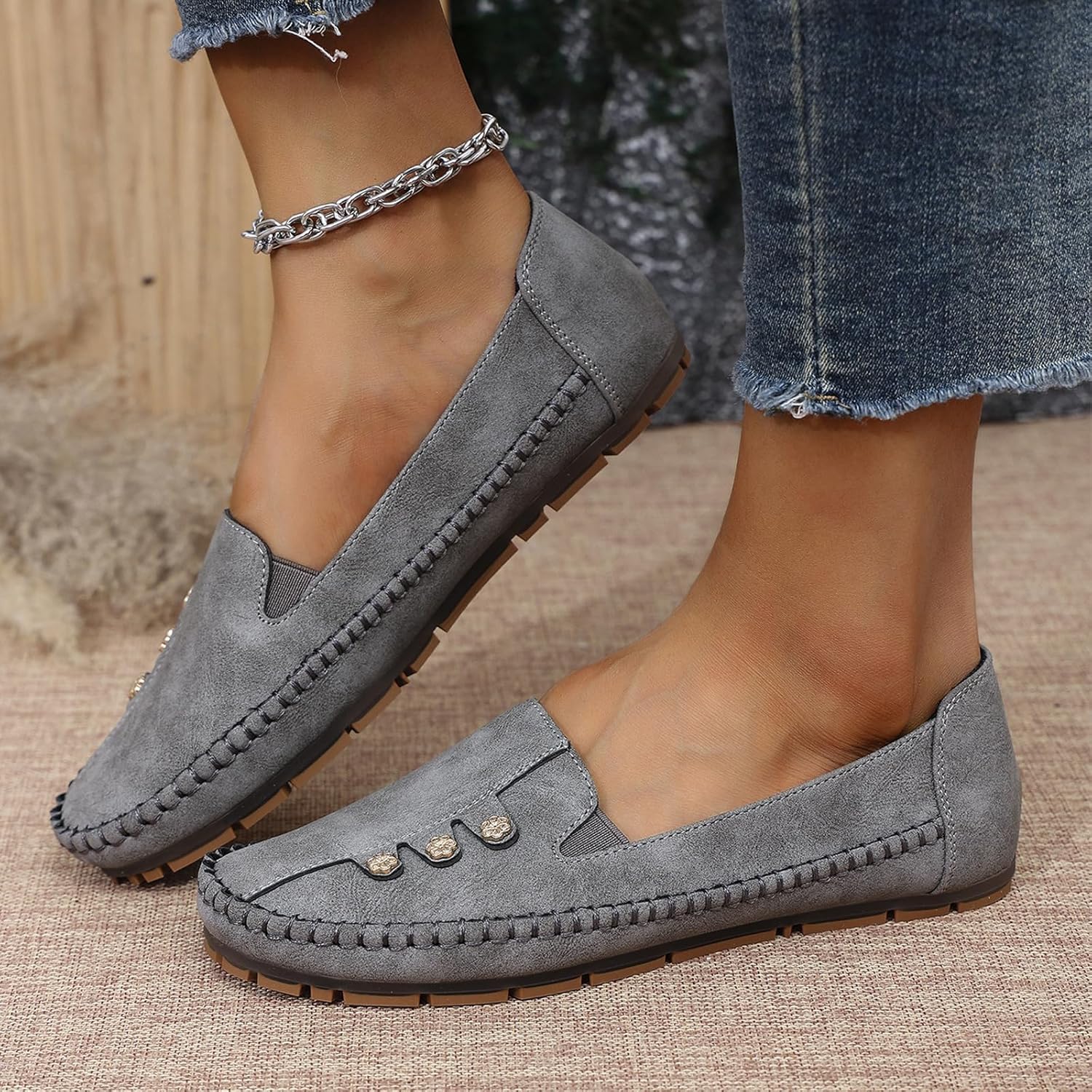 Orthopedic Loafers for Women, Orthopedic Leather Shoes, Lightweight, Anti-Slip, Breathable for Women Slip On Flat-Soled Comfortable Soft Leather Loafers - Image 7
