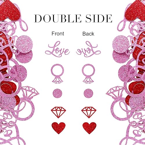 Miniatura 2 de Keaziu 100 piezas de confeti para el día de San Valentín mesa de corazón rojo confeti boda compromiso despedida de soltera aniversario fiesta