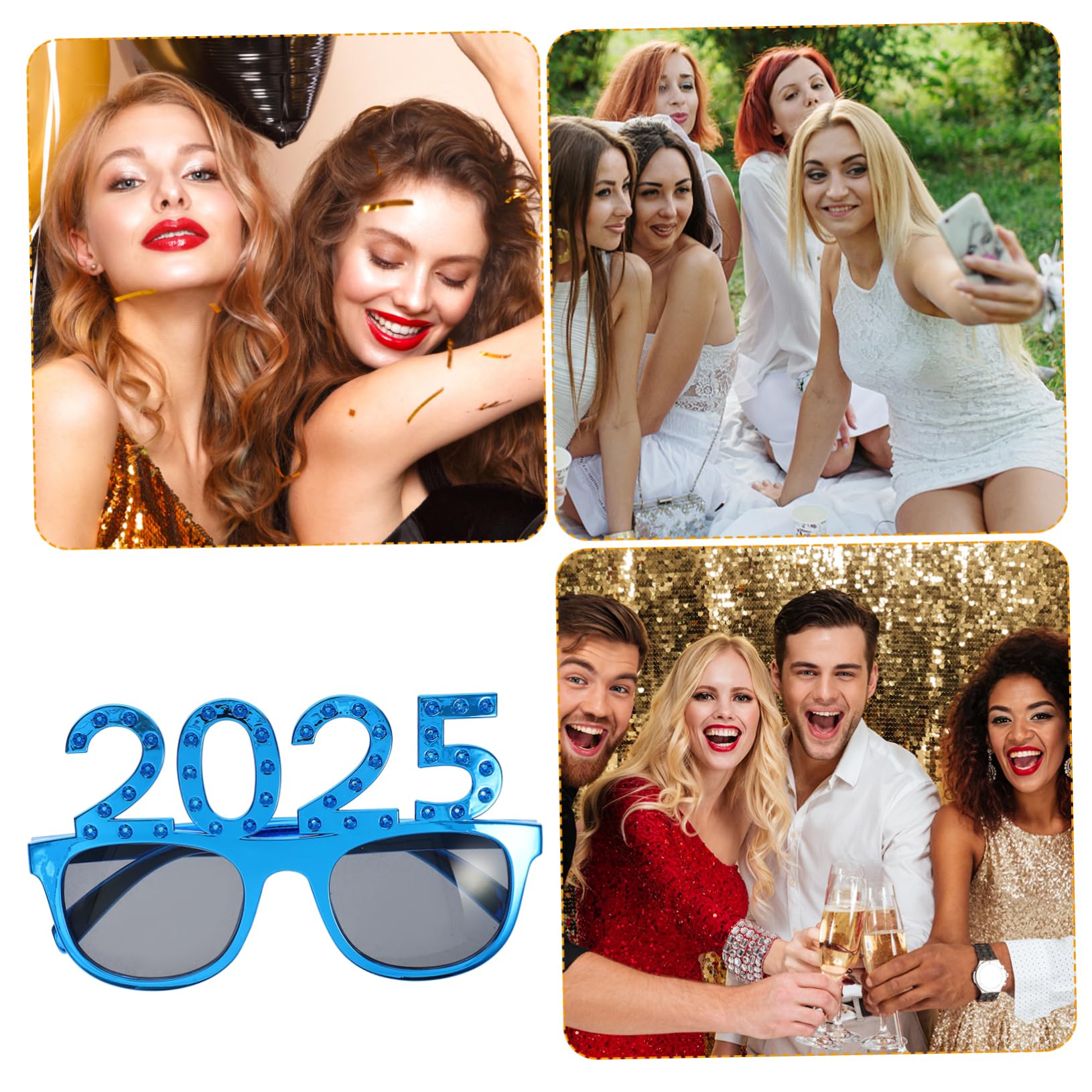 Ciieeo 2025 Eyeglasses Giant Funny Glasses Birthday Photo Glasses Props Rhinestone Square Frame