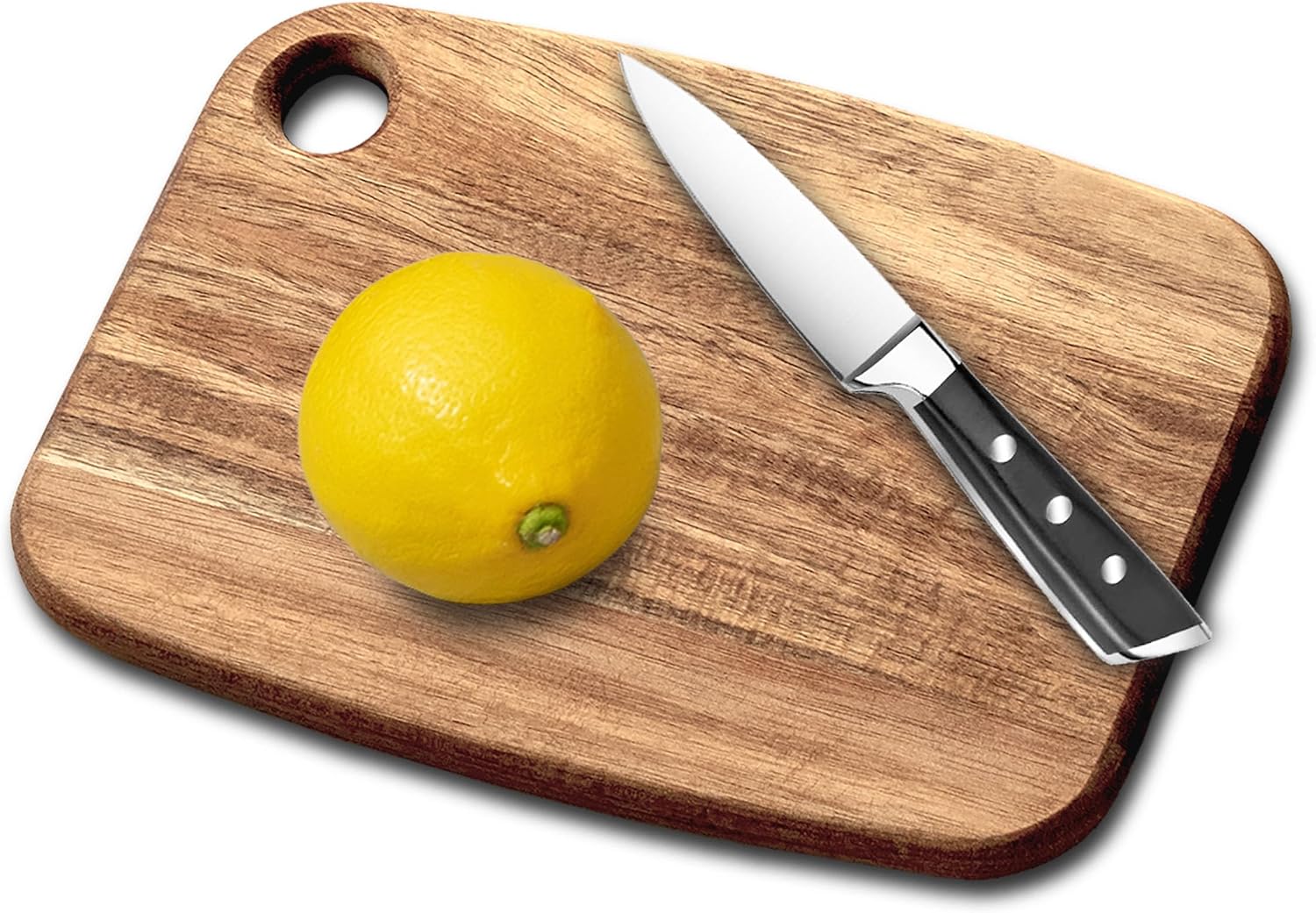 Mini Acacia Wood Cutting Board with Hanging Hole,Small Wooden cutting board-Rectangular Charcuterie Board-Cheese Cutting Board-Serving Board.BPA Free For Vegetables,Fruit,Bread,Meat-9" X 6.5" X 0.6"