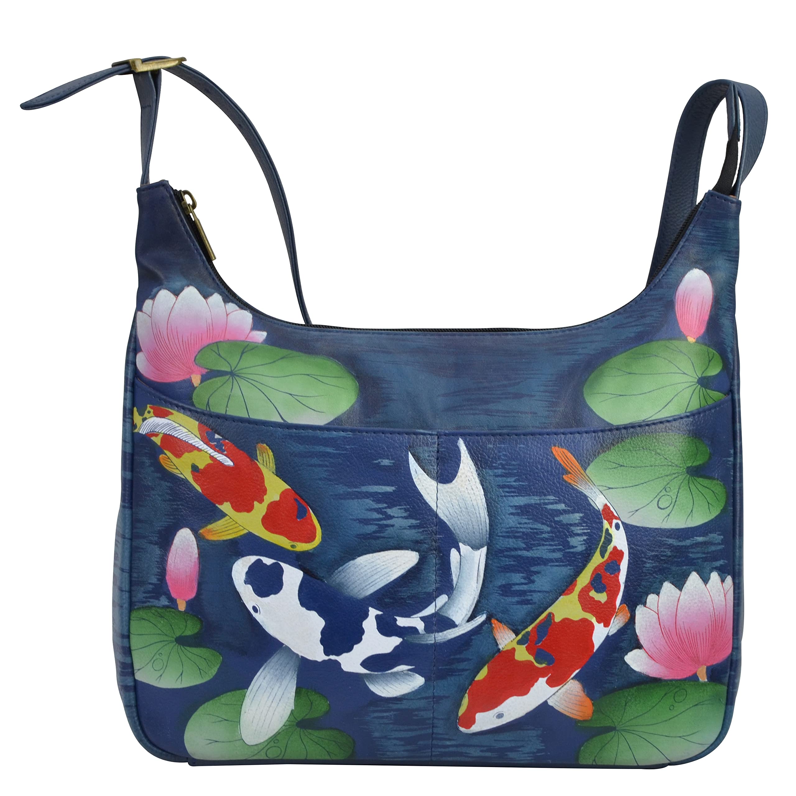 Anna by Anuschka Womens Original Hand-Painted Genuine Leather Medium Shopper Hobo