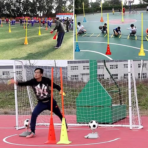 Miniatura 2 de Bastones de entrenamiento de agilidad de fútbol, paquete de 5 unidades, color amarillo, bastones de slalom de velocidad para equipos deportivos,
