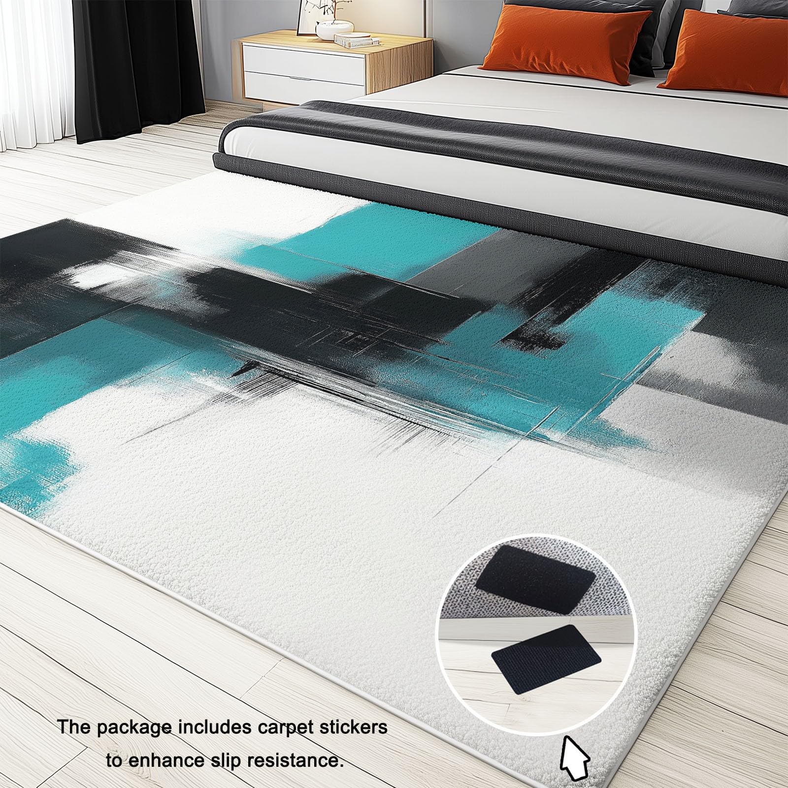 Dywan do salonu sypialnia jadalnia biuro abstrakcyjne geometryczne kolorowe klocki dywan sypialnia można prać w pralce 80 x 150 cm antypoślizgowy dywan krótkie włosie miękki lekki wytrzymały biały