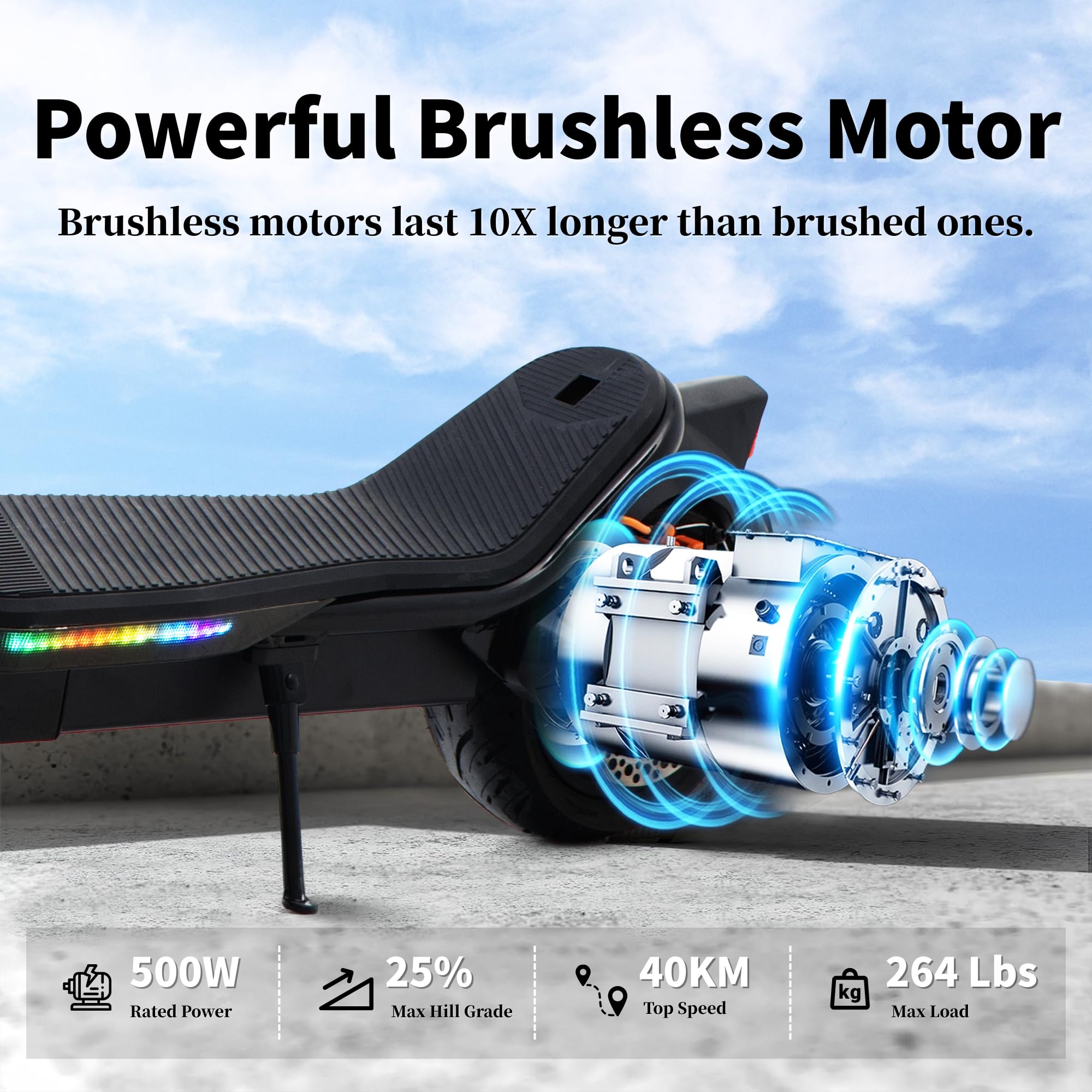 Trottinette Electrique Adulte, Moteur 1000W, Autonomie 45-55KM, Batterie 13 Ah, 9.5" Tout Terrain Trotinette Electrique Pliable, Double Amortisseurs, Double Frein, avec App