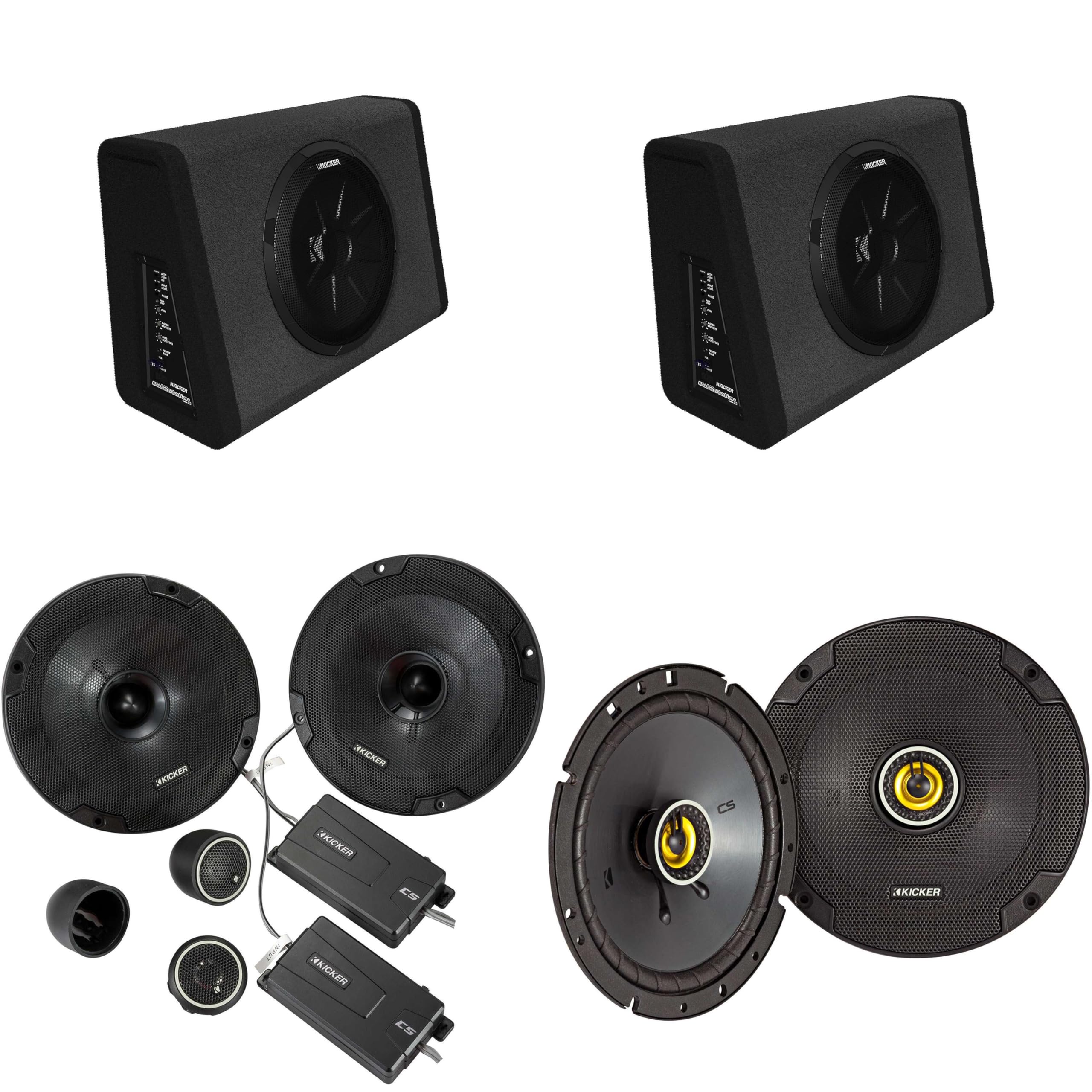 Kicker (2) 11PT250 Powered Sub Enclosure & 46CSS674 6.75