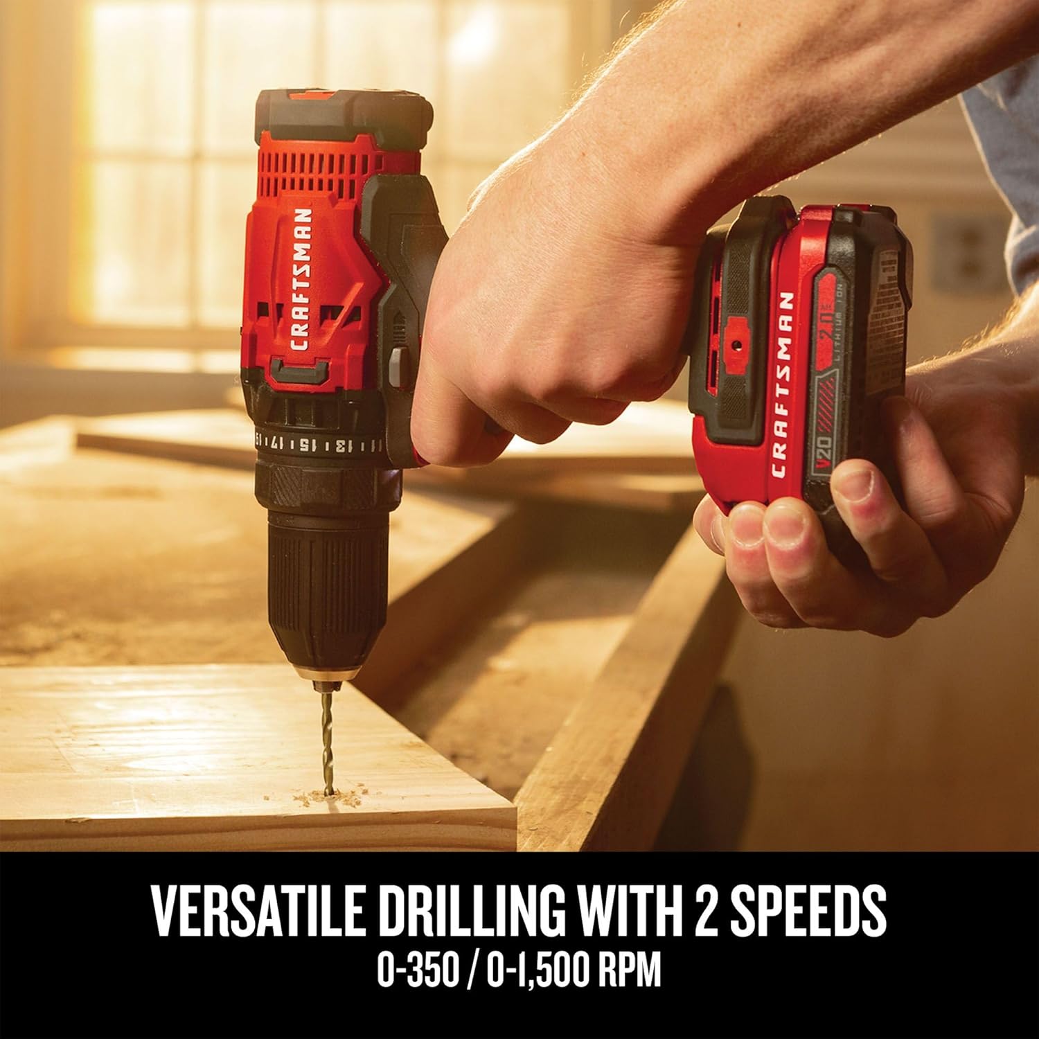 CRAFTSMAN V20 Cordless 4-Tool Power Tool Combo Kit with 2 Batteries and Charger (CMCK400D2)