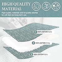 Vista 5 de SahSahCasa - Juego de cama con edredón tamaño queen, 100% algodón, con colcha, patrón botánico, color sólido, elegante, edredón acolchado ligero