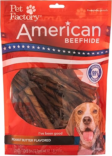 Miniatura 19 de Pet Factory American Beefhide - Rollos de chips de 5 pulgadas para perros, sabor natural, 8 unidades/1 paquete