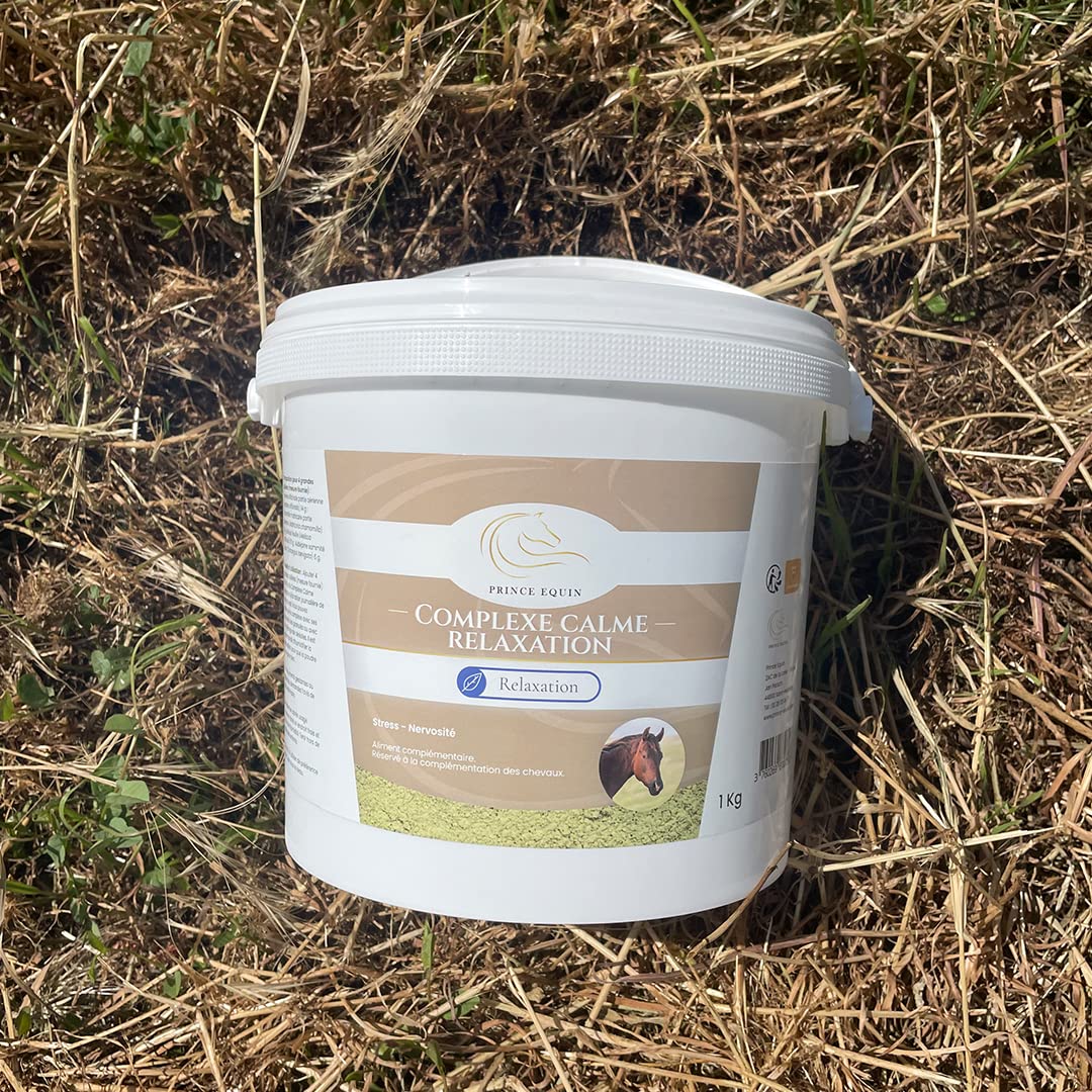 COMPLEXE RELAXATION - Complément nutritionnel Cheval - Seau 1 kg - 4 plantes apaisantes - Verveine, Camomille, Mélisse, Aubépine - Anti-stress - Diminue l'agitation - Marque Française