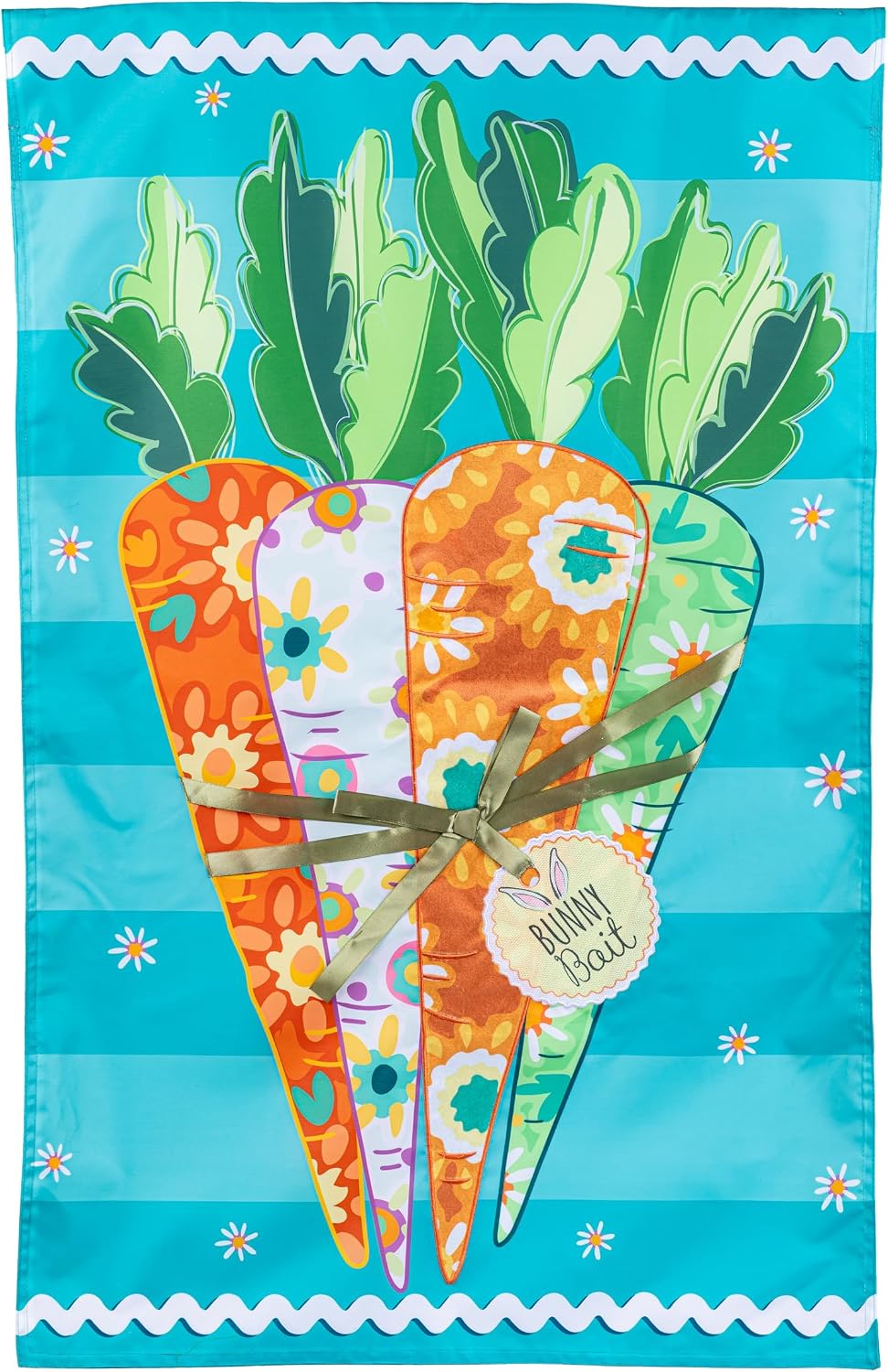 Evergreen Bunny Bait Bunch Applique House Flag 44x28 Double Sided, Welcome Spring Flags For Outside House, Front Door, Garden, Yard