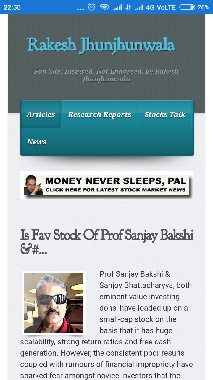 Rakesh Jhunjhunwala App on Amazon Appstore