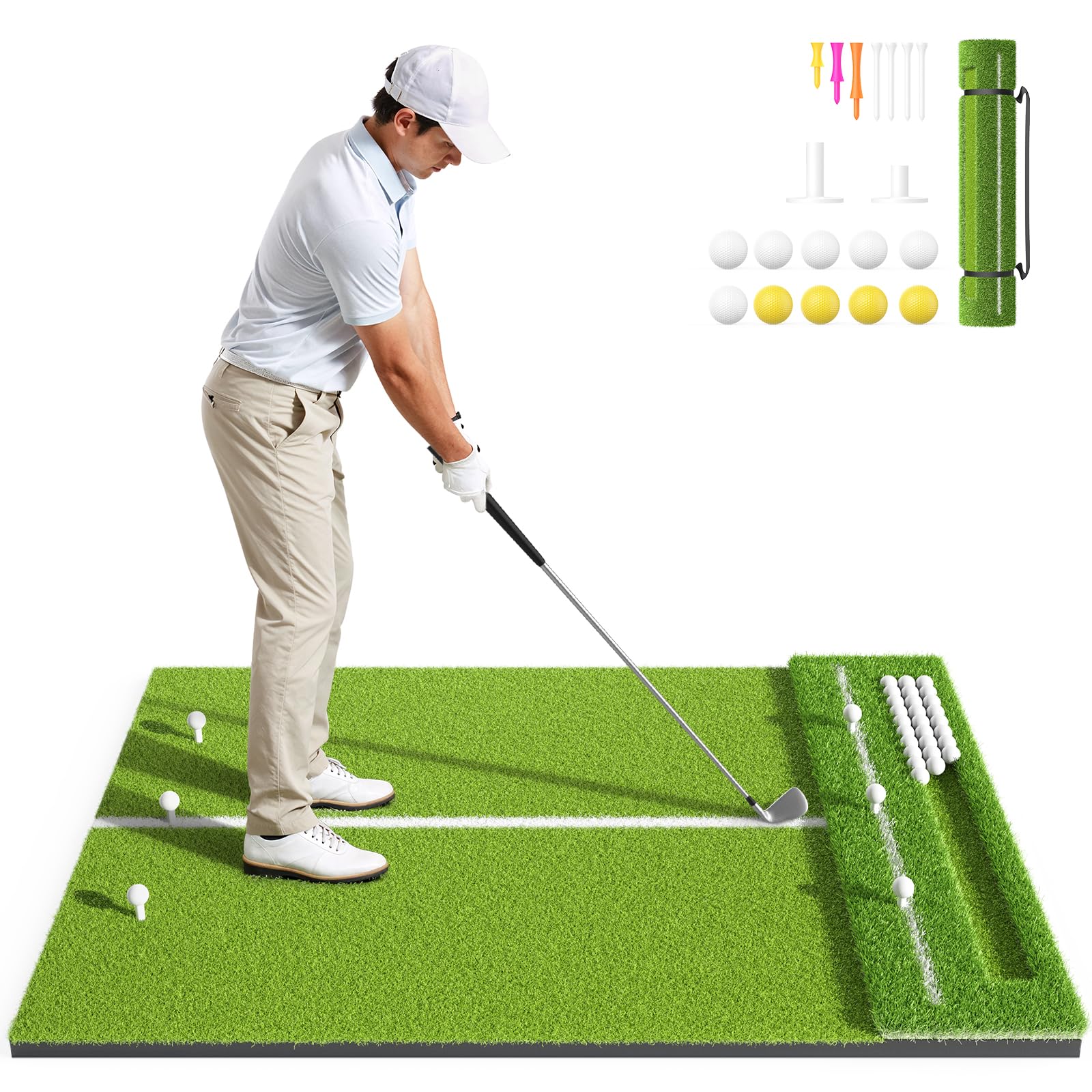 Photo 1 of IVIIN Dual-Turf Golf Hitting Mat 4x6ft