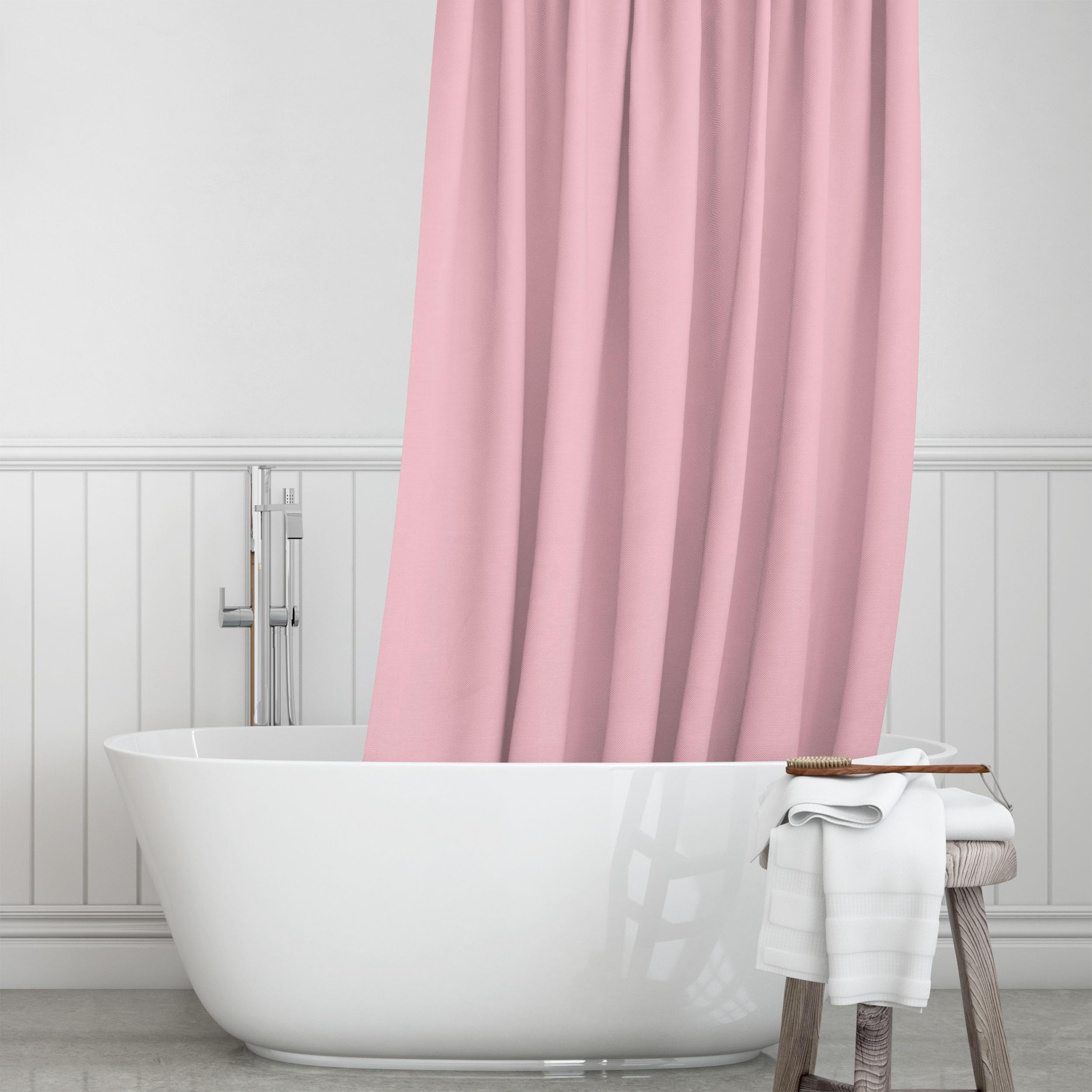 DALINA TEXTIL S.L Cortinas de Ducha, para baño, bañera, Impermeable, Resistente al Moho, Anti Moho y Impermeables 180 x 180 cm (71 x 71 Pulgada) | 100% Polyester - Rosa.