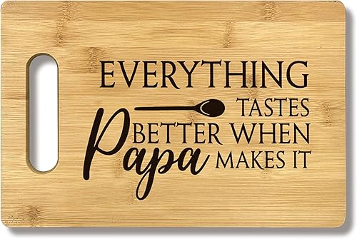 Regalos para papá, regalo para papá, todo sabe mejor cuando papá lo hace abuelo, tabla de cortar de bambú, decoración de cocina, regalos para papá