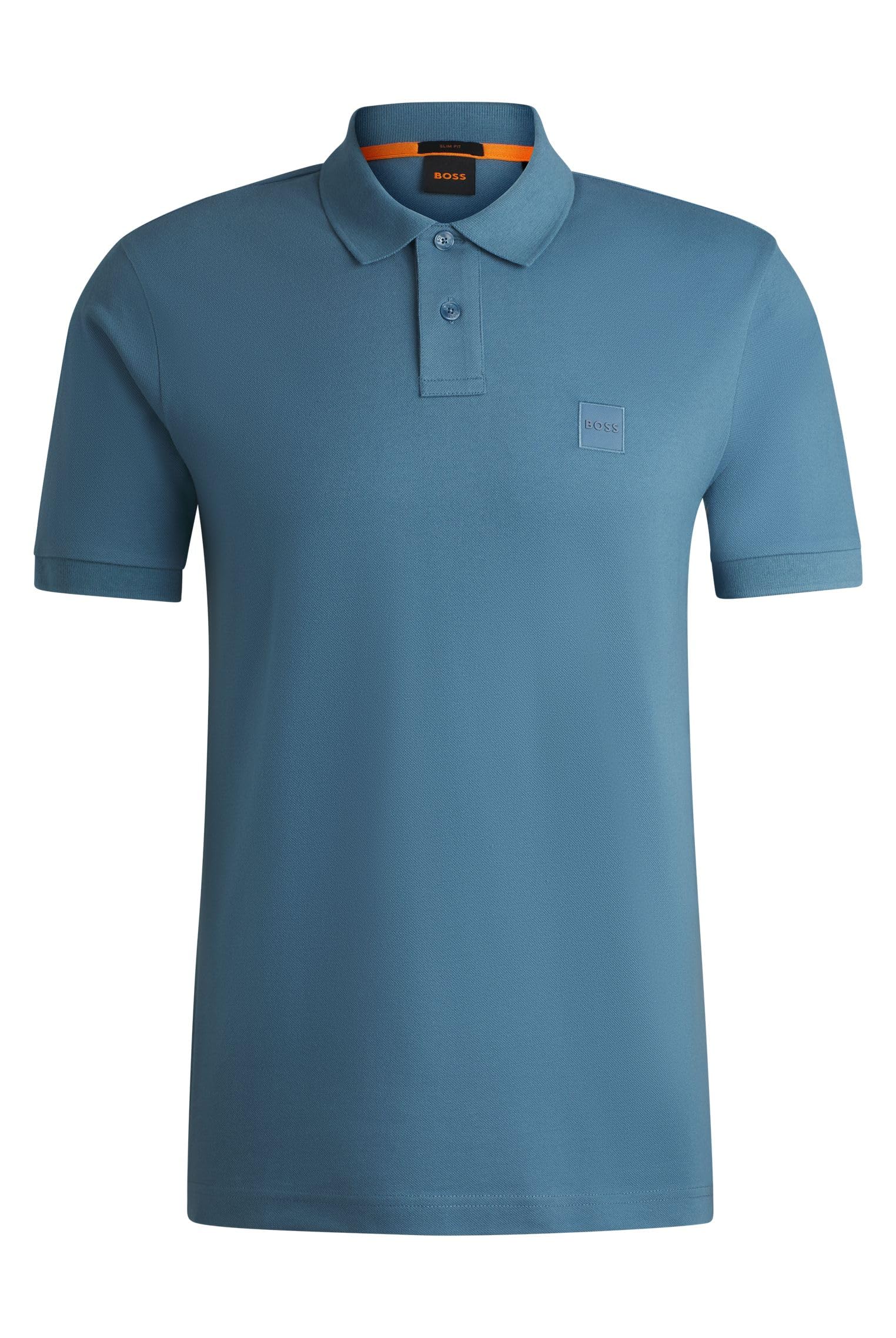 Boss Men's Open Blue Piqué Polo Top M