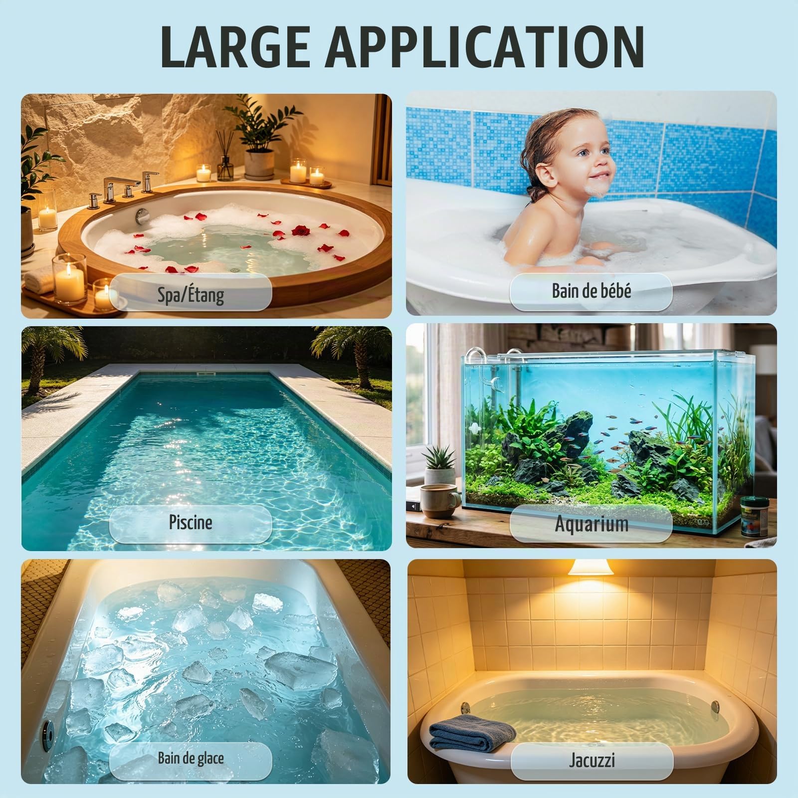 Raddy PT-5 WiFi avec App Thermomètre de Piscine, Capteur Flottant Sans Fil & Écran Intérieur, Thermomètre Numérique IPX8, Rechargeable Solaire & USB-C pour Spa, Jacuzzi, Piscine, Aquarium