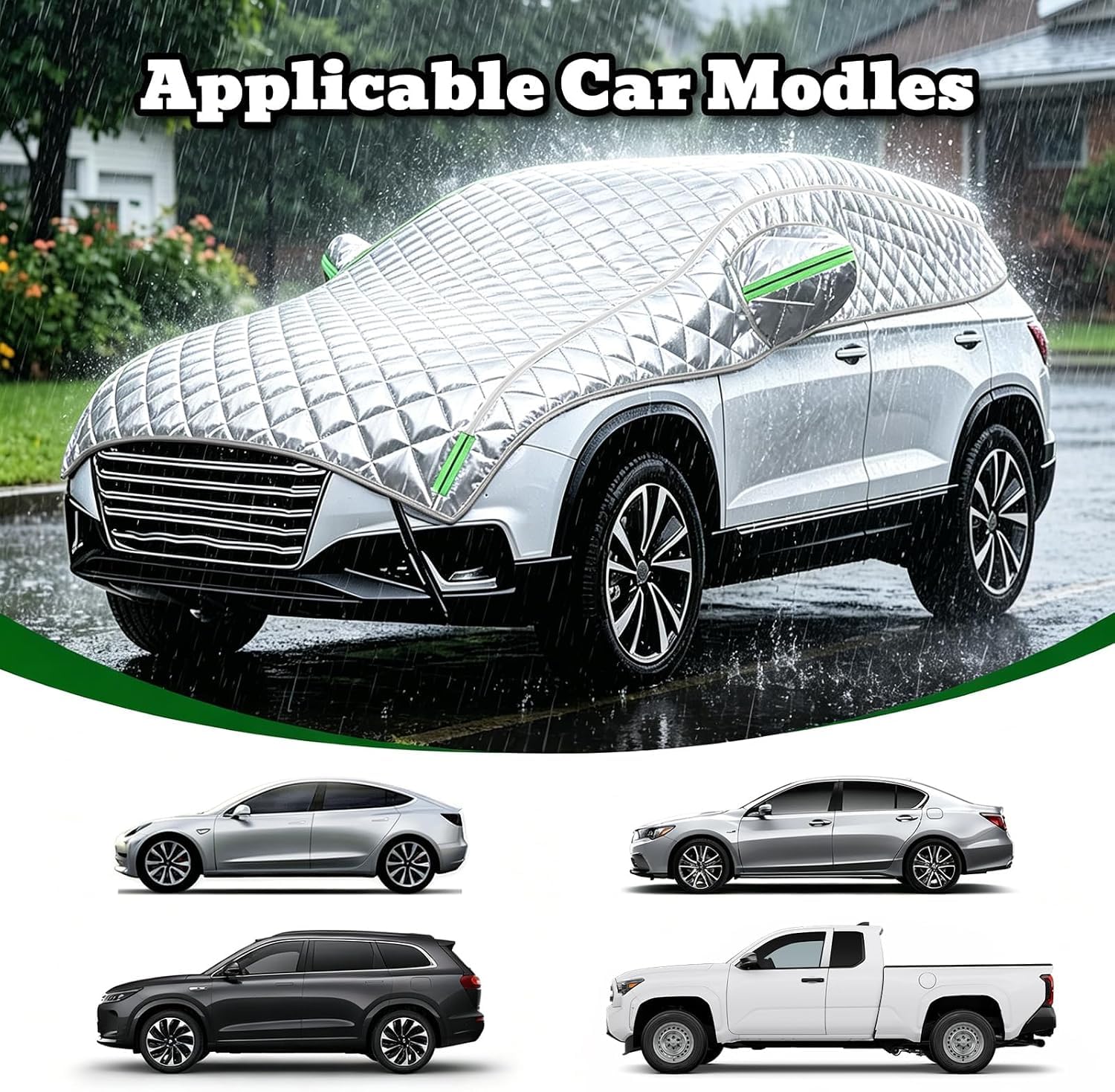 Bache Voiture Exterieur Anti Grele pour BYD Atto 2, Housse De Protection Voiture Extérieur Convient à Toutes Les Saisons Imperméable Anti Neige/Gel/UV ktz195x