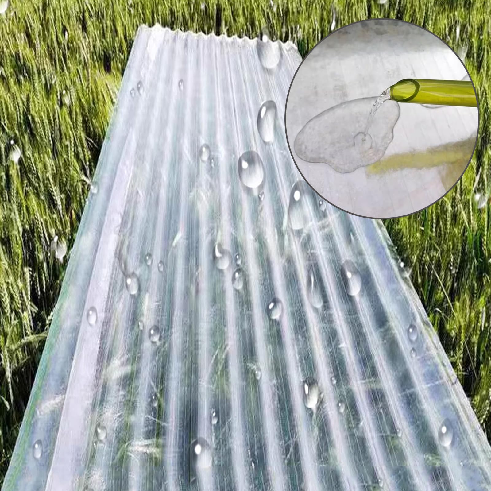 Lastre Ondulate in Fibra, Pannelli di Copertura Trasparenti Resistenti ai Raggi UV, Copertura per tettoia Isolante, Pannelli per tettoia per Serra, 1 mm (0,9x1,4 m/35x55 Pollici, Set da 3)